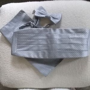 silver palermo cummerbund set